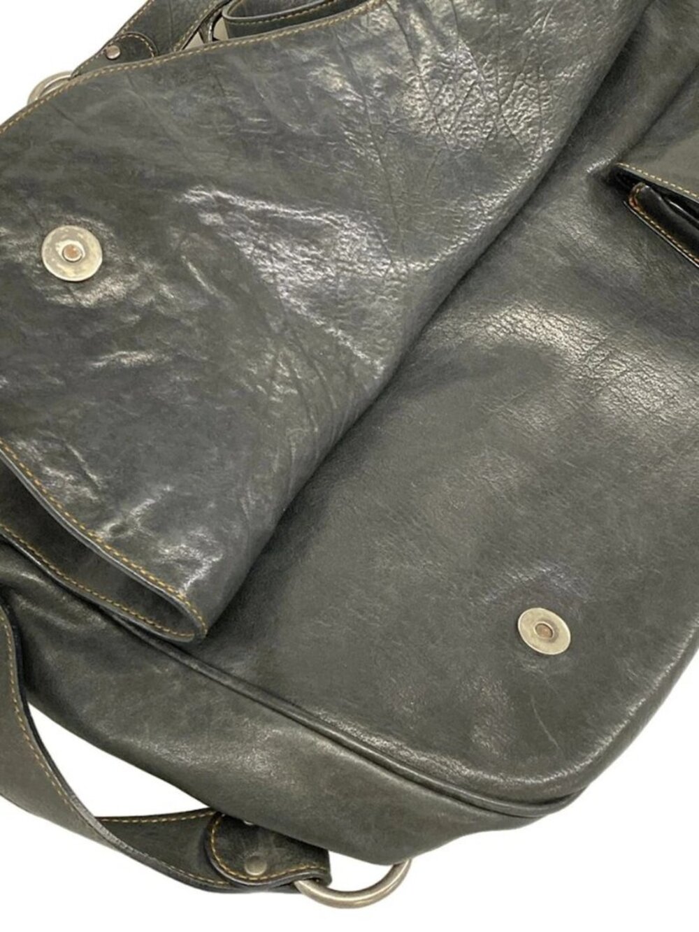 DIOR/ChristianDior Gaucho Black Brown Leather Shoulder Bag - Picture 11 of 15